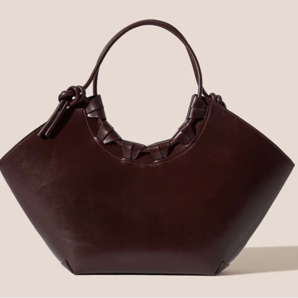 NEW Hereu Cordell Mahogany Brown Leather Tote